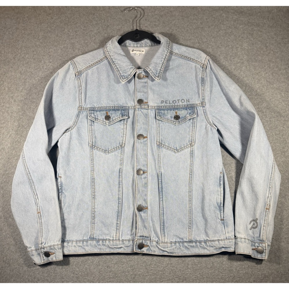 Peloton Denim Jacket Size M Together We Go Far Light Wash